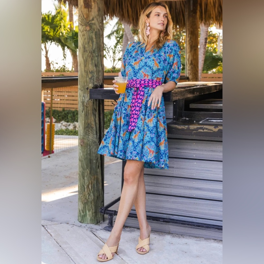 Printfresh Seeking Shade “It’s a Date” Dress - Robin’s Egg Blue, Size M